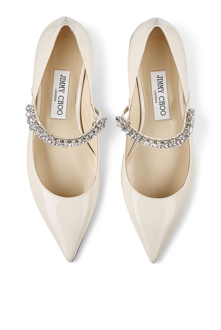 Bing Leather Pumps with Crystal Strap